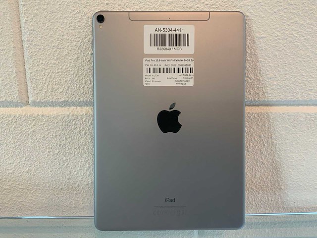 Apple ipad pro 10,5 inch 64 gb wi-fi + cellular space gray - afbeelding 2 van  2