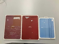 Apple ipad pro 10.5-inch leather sleeve saddle brown & red + ipad 10 smart folio sky, (3x) - afbeelding 1 van  5
