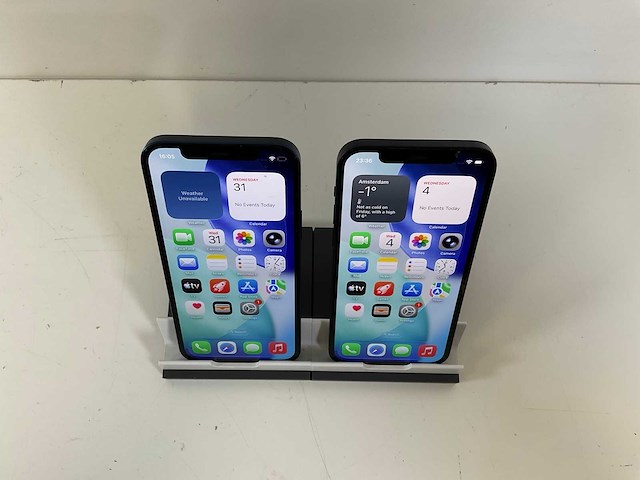 Apple iphone 12 - 128 gb - black / blue (2x) - afbeelding 2 van  3