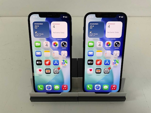 Apple iphone 12 - 256 gb - black / pacific blue (2x) - afbeelding 1 van  5