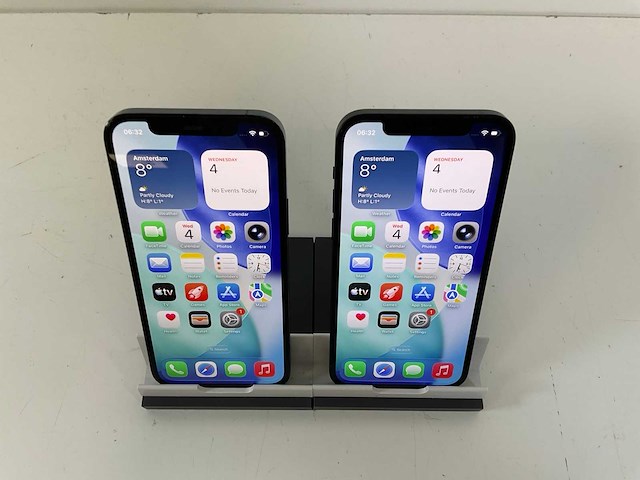 Apple iphone 12 - 256 gb - black / pacific blue (2x) - afbeelding 2 van  5