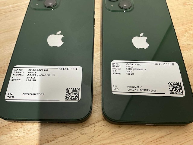 Apple iphone 13 a2482 mobiele telefoon (2x) - afbeelding 1 van  1