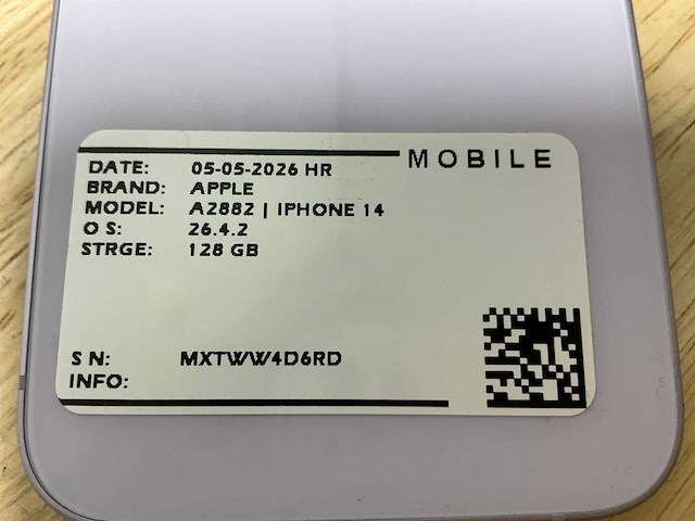 Apple iphone 14 | a2882 mobiele telefoon - afbeelding 3 van  3