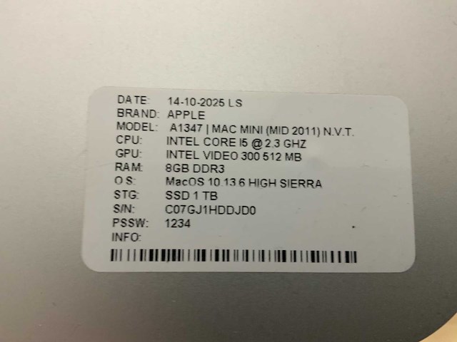 Apple mac mini |a1347 desktop (6x) - afbeelding 8 van  10