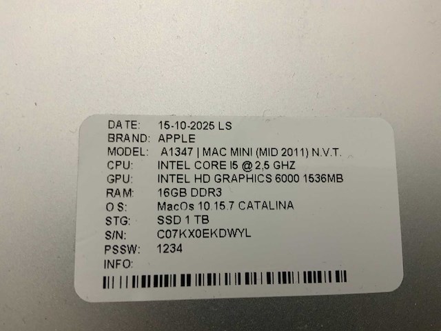 Apple mac mini |a1347 desktop (6x) - afbeelding 10 van  10