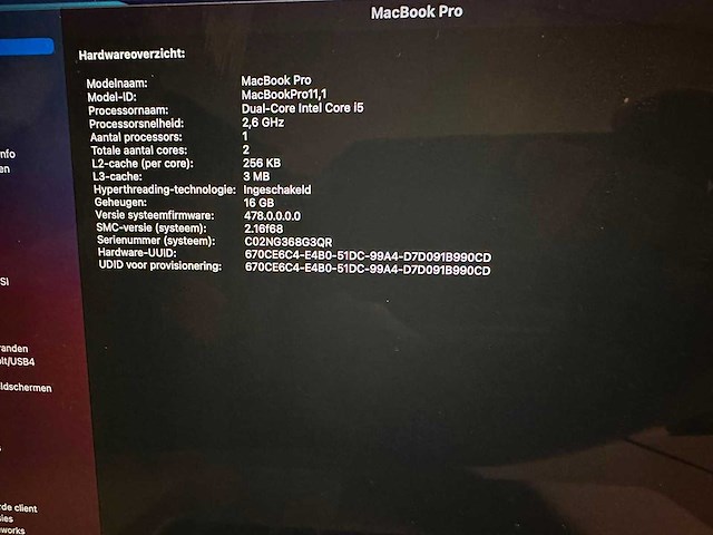 Apple macbook - 2014 - pro retina 13.3" - laptop i5 - afbeelding 7 van  7