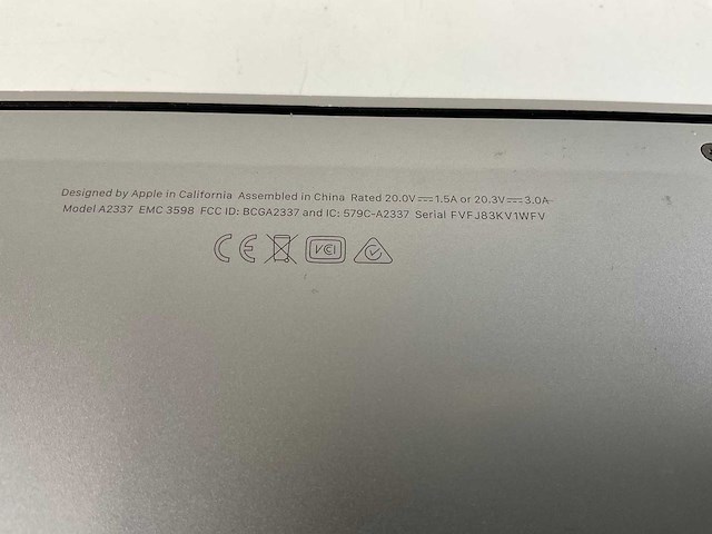 Apple macbook air 13”, apple m1, 8 gb ram, 251 gb nvme laptop - afbeelding 7 van  8
