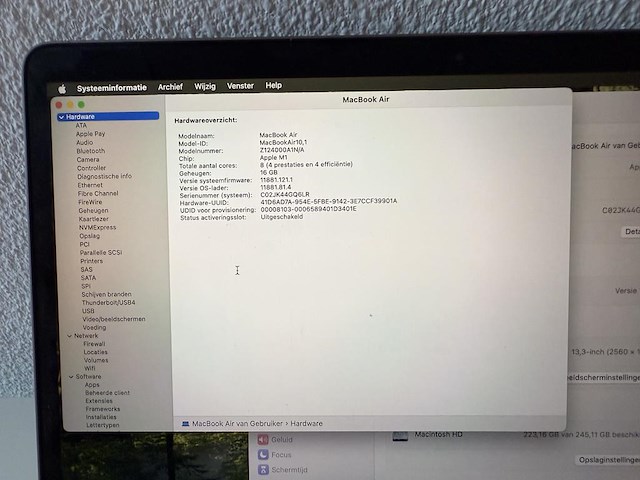 Apple macbook air 13 inch model a2337 emc 3698. werkgeheugen 16 gb - afbeelding 3 van  5