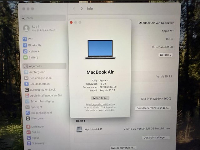 Apple macbook air 13 inch model a2337 emc 3698. werkgeheugen 16 gb - afbeelding 4 van  5