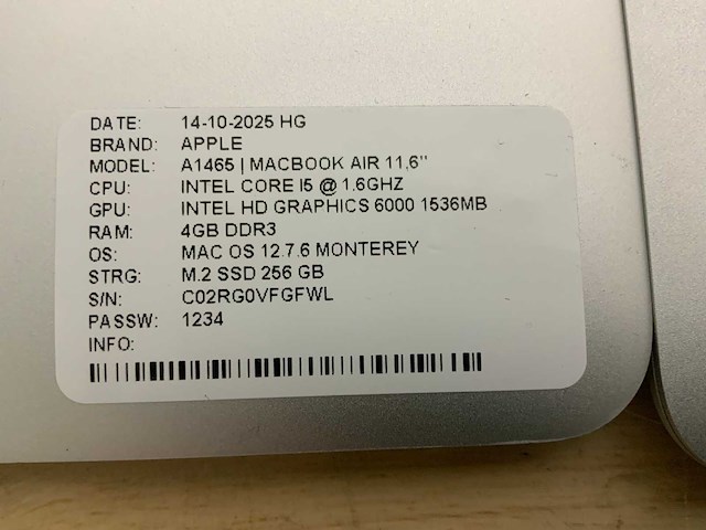 Apple macbook air a1465 laptop (3x) - afbeelding 2 van  14