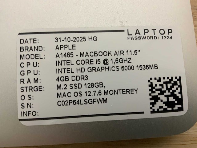 Apple macbook air a1465 laptop (3x) - afbeelding 14 van  14