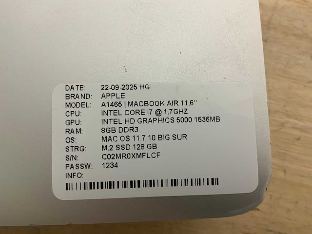 Apple macbook air a1465 laptop (4x) - afbeelding 2 van  12