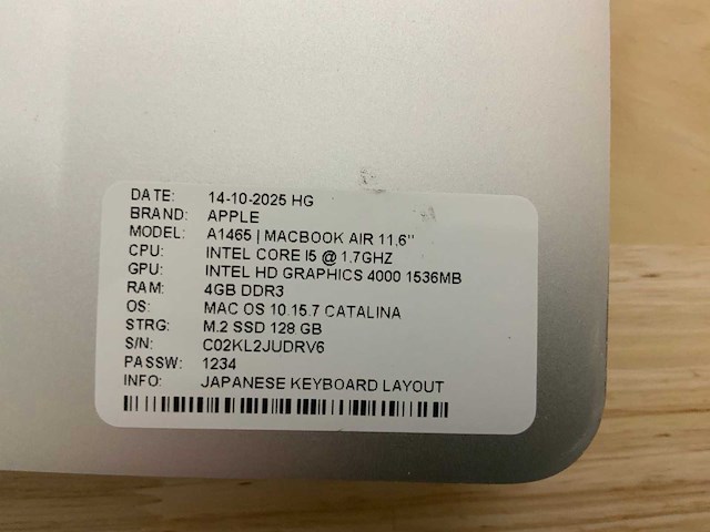 Apple macbook air a1465 laptop (4x) - afbeelding 3 van  12