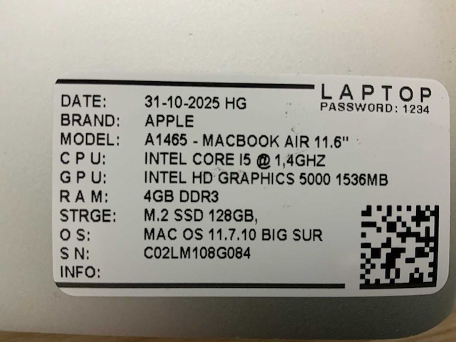 Apple macbook air a1465 laptop (4x) - afbeelding 4 van  12