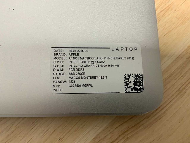 Apple macbook air a1465 laptop (4x) - afbeelding 11 van  11