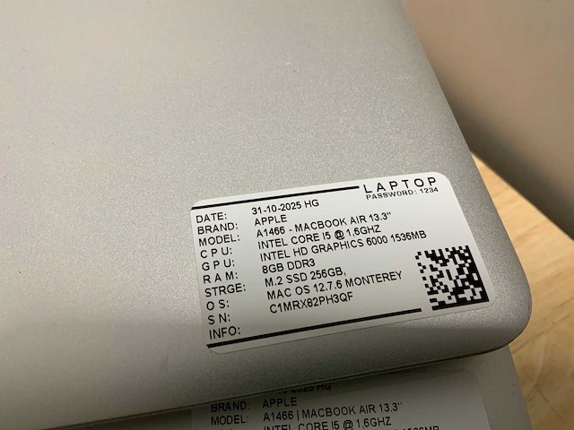 Apple macbook air a1466 (i5) laptop (6x) - afbeelding 10 van  12