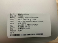 Apple macbook air a1466 laptop (4x) - afbeelding 3 van  13