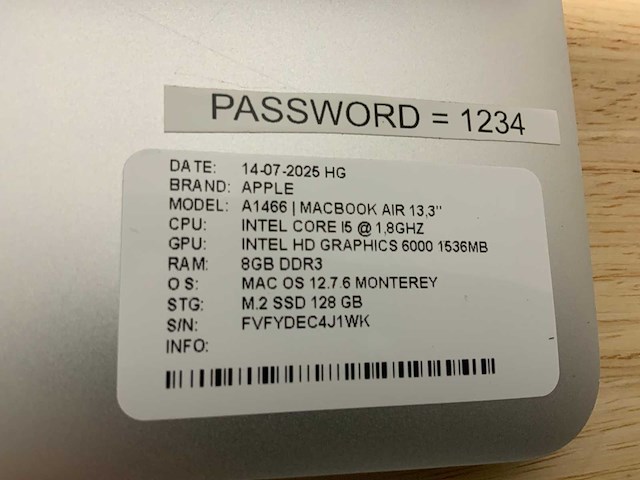 Apple macbook air a1466 laptop (4x) - afbeelding 2 van  11