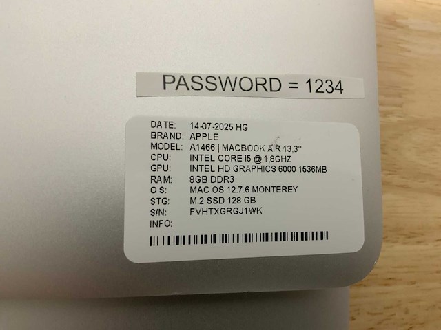 Apple macbook air a1466 laptop (4x) - afbeelding 3 van  11