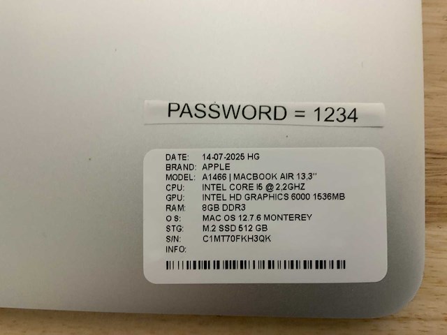 Apple macbook air a1466 laptop (4x) - afbeelding 10 van  11