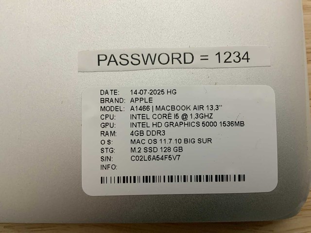 Apple macbook air a1466 laptop (4x) - afbeelding 2 van  11