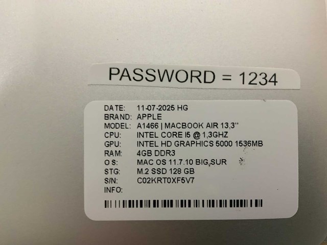 Apple macbook air a1466 laptop (4x) - afbeelding 10 van  11