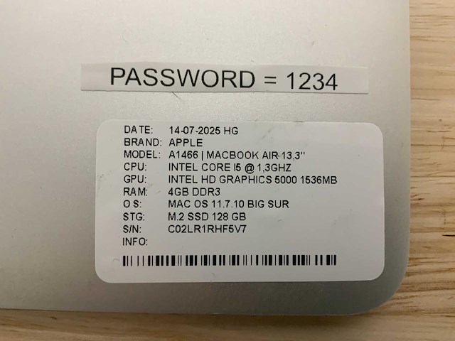 Apple macbook air a1466 laptop (4x) - afbeelding 11 van  11