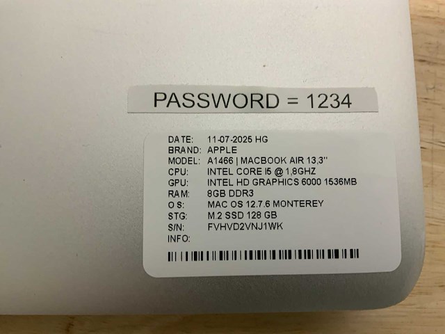 Apple macbook air a1466 laptop (4x) - afbeelding 2 van  11