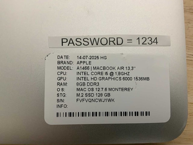 Apple macbook air a1466 laptop (4x) - afbeelding 3 van  11