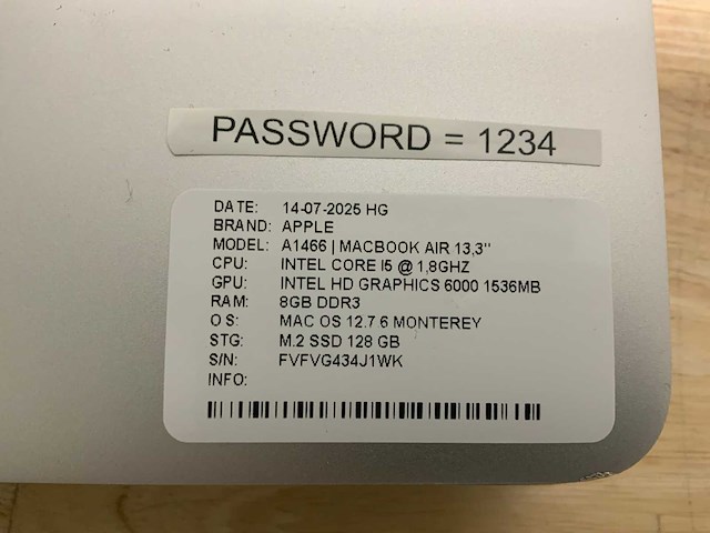 Apple macbook air a1466 laptop (4x) - afbeelding 10 van  11