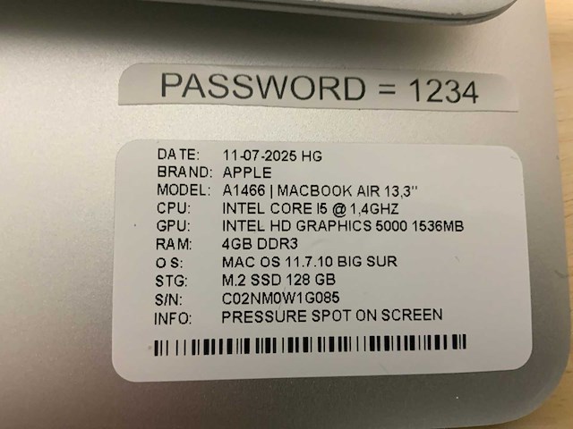 Apple macbook air a1466 laptop (4x) - afbeelding 2 van  11