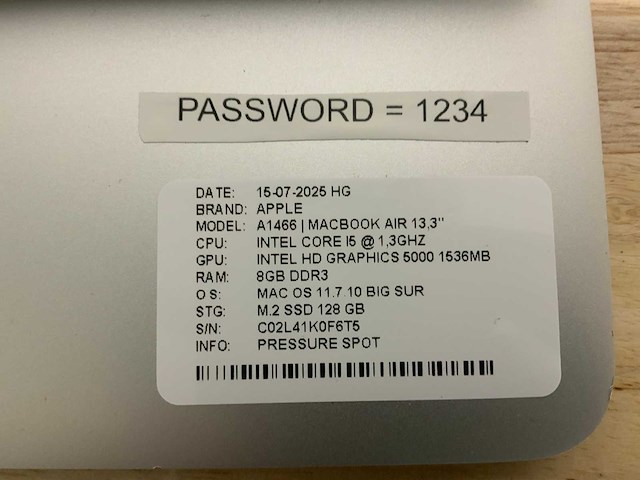 Apple macbook air a1466 laptop (4x) - afbeelding 10 van  11