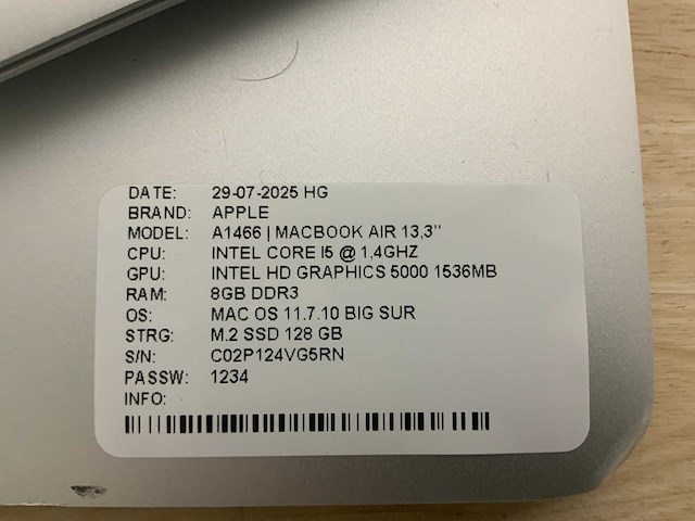 Apple macbook air a1466 laptop (4x) - afbeelding 4 van  13
