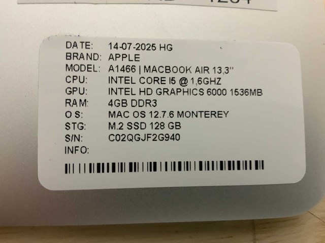 Apple macbook air a1466 laptop (4x) - afbeelding 3 van  12