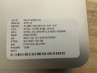 Apple macbook air a1466 laptop (4x) - afbeelding 3 van  12