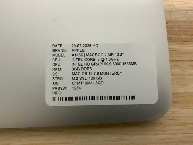 Apple macbook air a1466 laptop (4x) - afbeelding 4 van  12