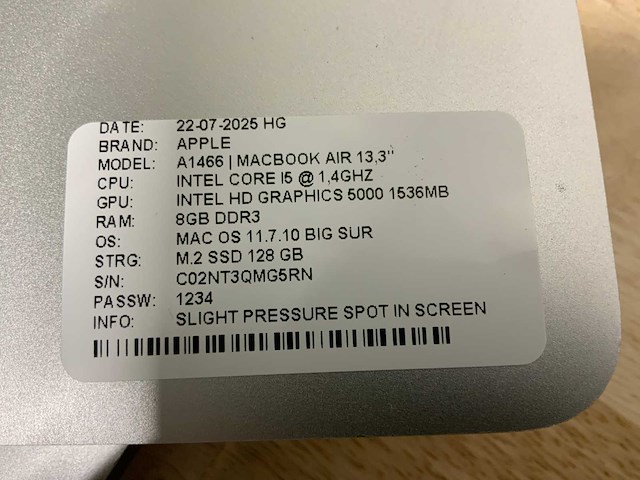 Apple macbook air a1466 laptop (4x) - afbeelding 4 van  14