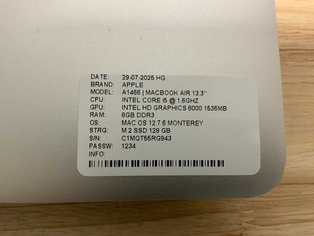 Apple macbook air a1466 laptop (4x) - afbeelding 2 van  12