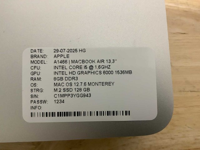 Apple macbook air a1466 laptop (4x) - afbeelding 2 van  13