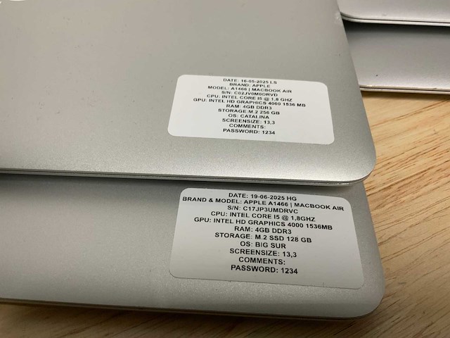 Apple macbook air a1466 laptop (4x) - afbeelding 11 van  13