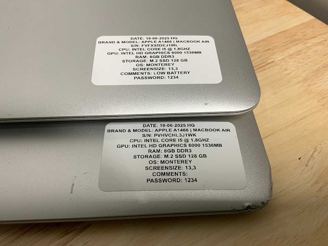 Apple macbook air a1466 laptop (4x) - afbeelding 12 van  13