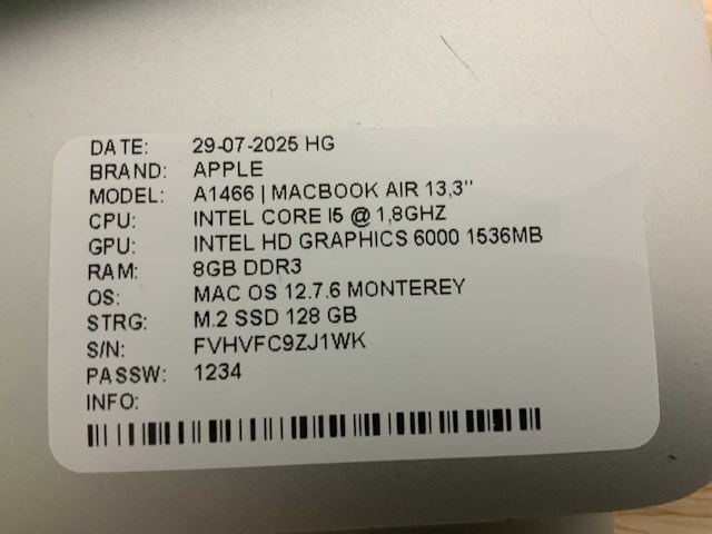 Apple macbook air a1466 laptop (4x) - afbeelding 2 van  13