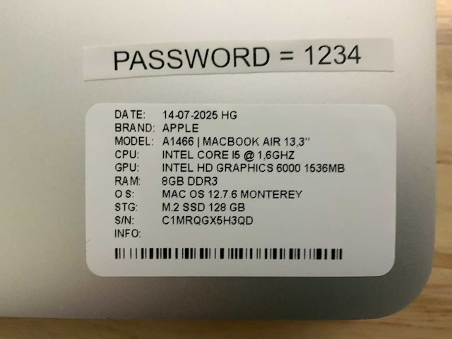 Apple macbook air a1466 laptop (4x) - afbeelding 10 van  11