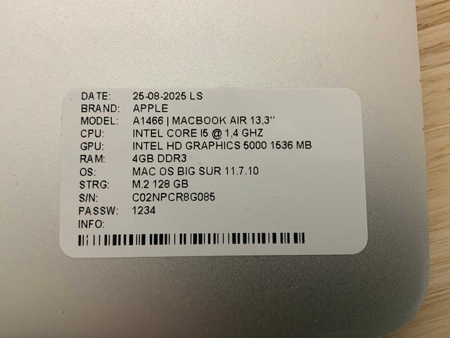 Apple macbook air a1466 laptop (4x) - afbeelding 2 van  12