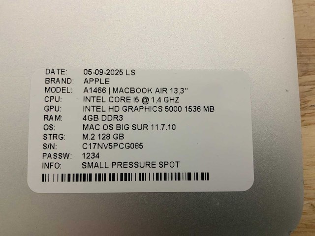Apple macbook air a1466 laptop (4x) - afbeelding 4 van  12