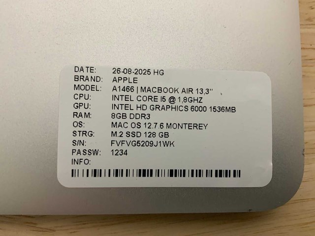 Apple macbook air a1466 laptop (4x) - afbeelding 2 van  14