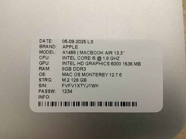 Apple macbook air a1466 laptop (4x) - afbeelding 14 van  14