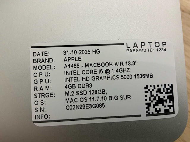 Apple macbook air a1466 laptop (4x) - afbeelding 2 van  13