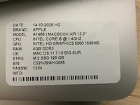 Apple macbook air a1466 laptop (4x) - afbeelding 3 van  13