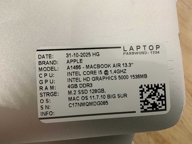 Apple macbook air a1466 laptop (4x) - afbeelding 13 van  13